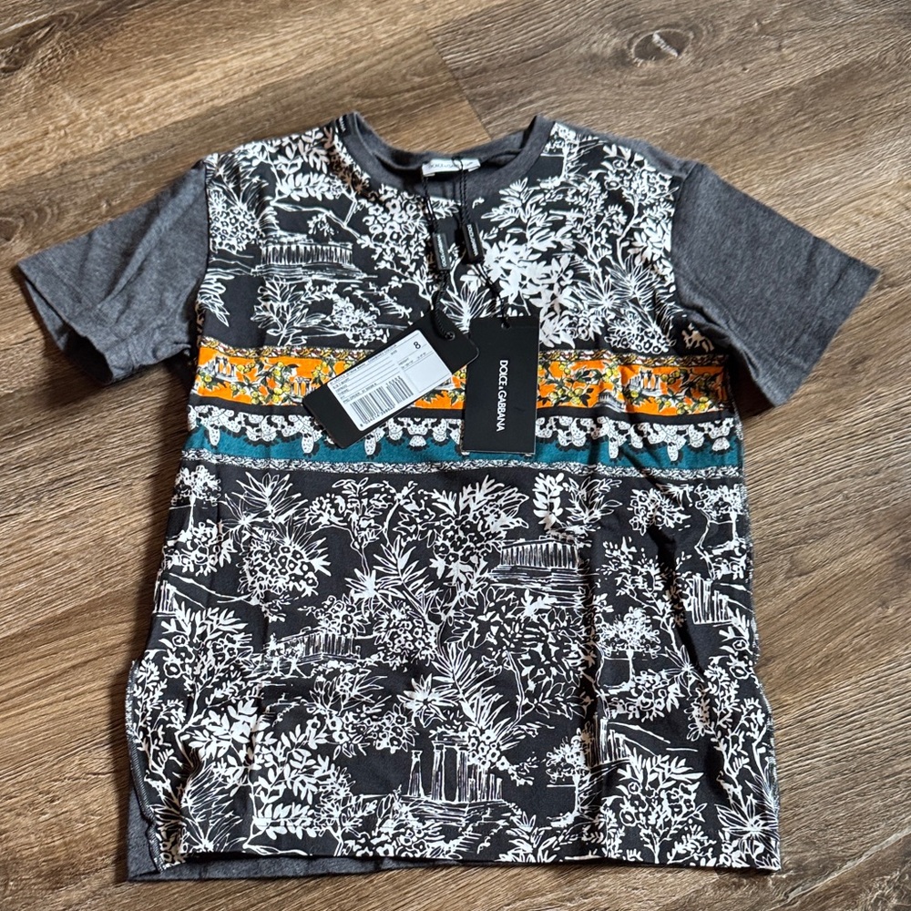 Dolce & Gabbana Kids' Black and White Graphic Tee